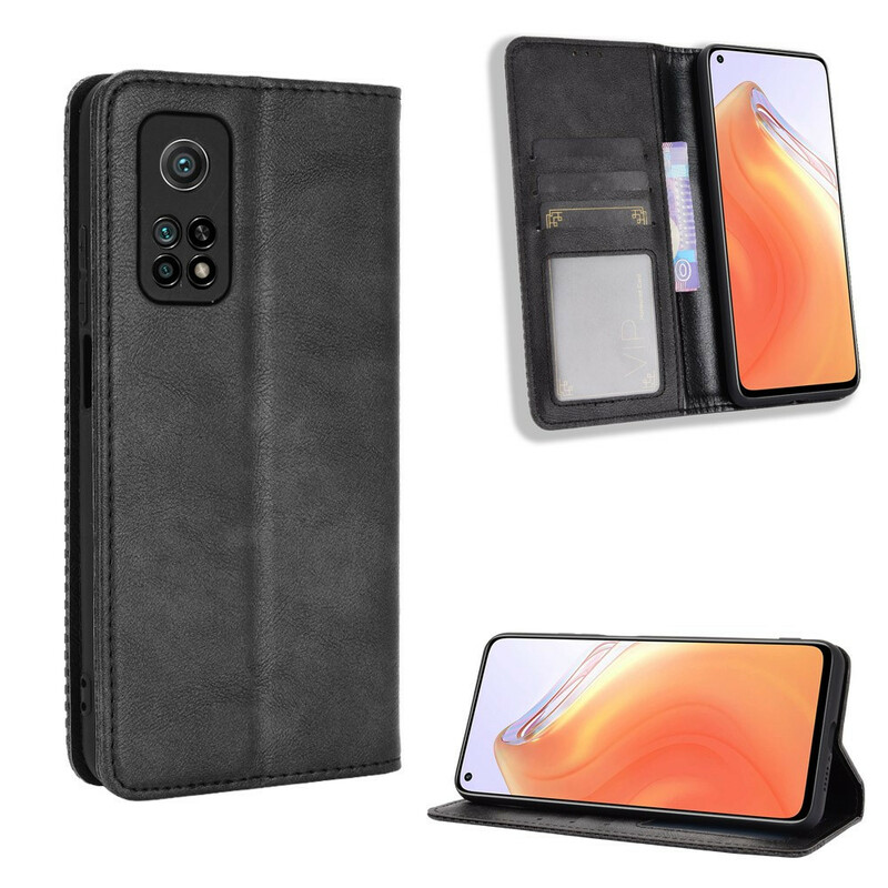 Flip Cover Xiaomi Mi 10T / 10T Pro Effet Cuir Vintage Stylisé