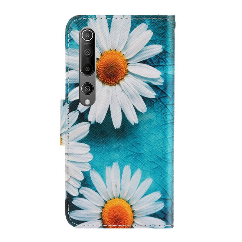 Housse Xiaomi Mi 10 / 10 Pro Marguerites à Lanière