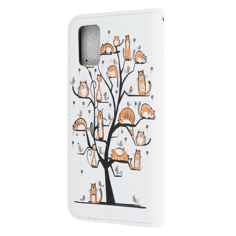 Housse Samsung Galaxy A51 Funky Cats à Lanière