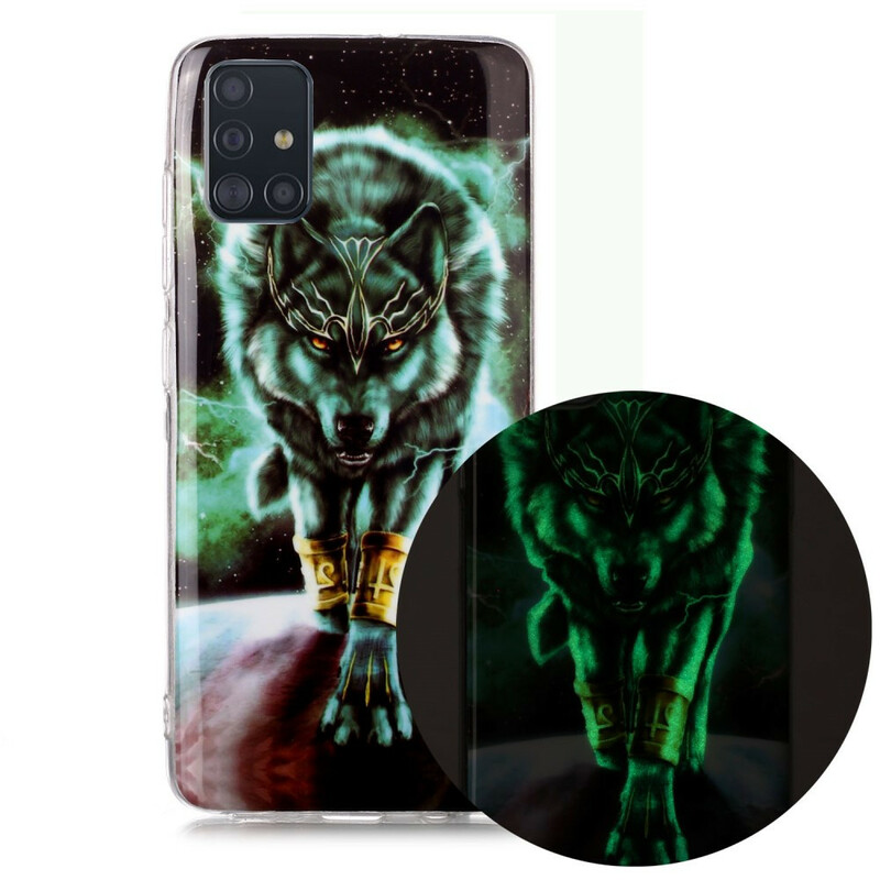 Coque Samsung Galaxy A51 Série Loup Fluorescente