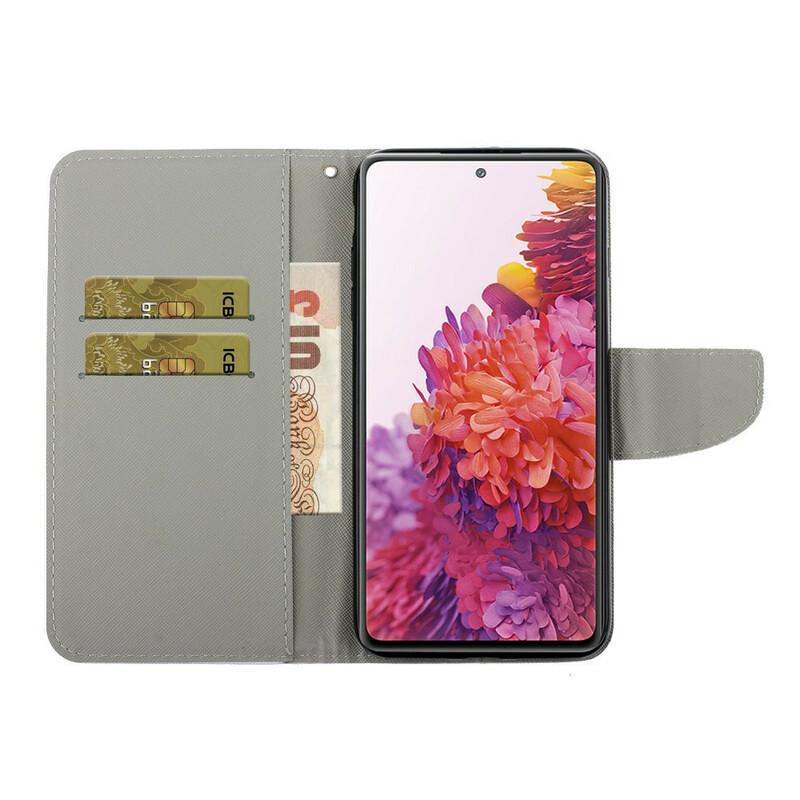 Housse Samsung Galaxy S20 FE Feuilles Colorées avec Lanière