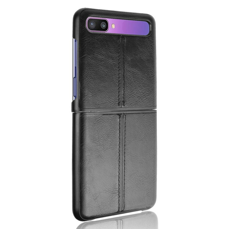 Coque Samsung Galaxy Z Flip Effet Cuir Couture