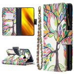 Housse Xiaomi Poco X3 Poche Zippée Arbre