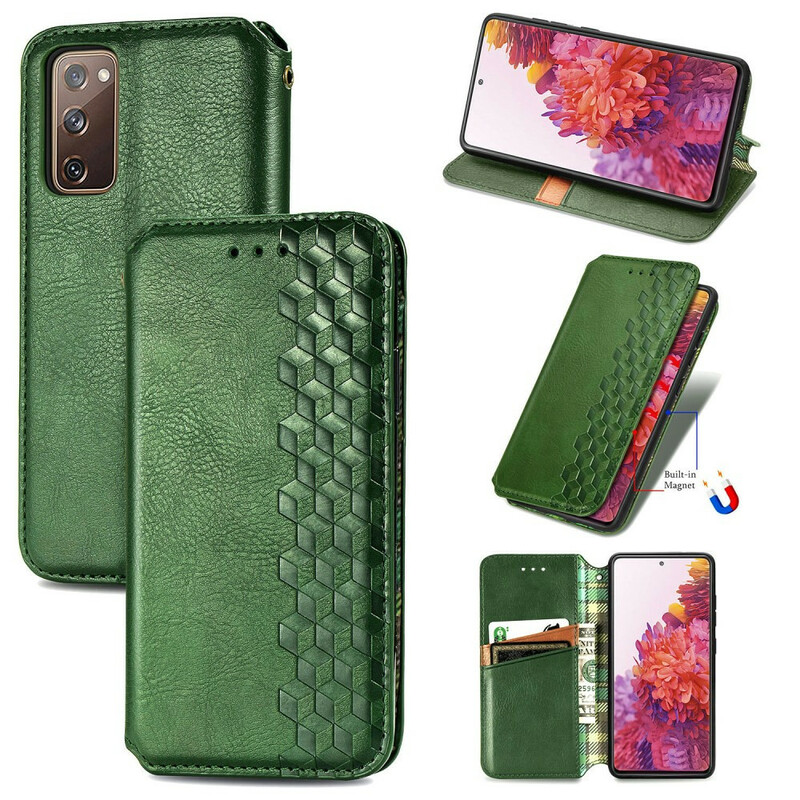 Flip Cover Samsung Galaxy S20 FE Simili Cuir Texture Diamant