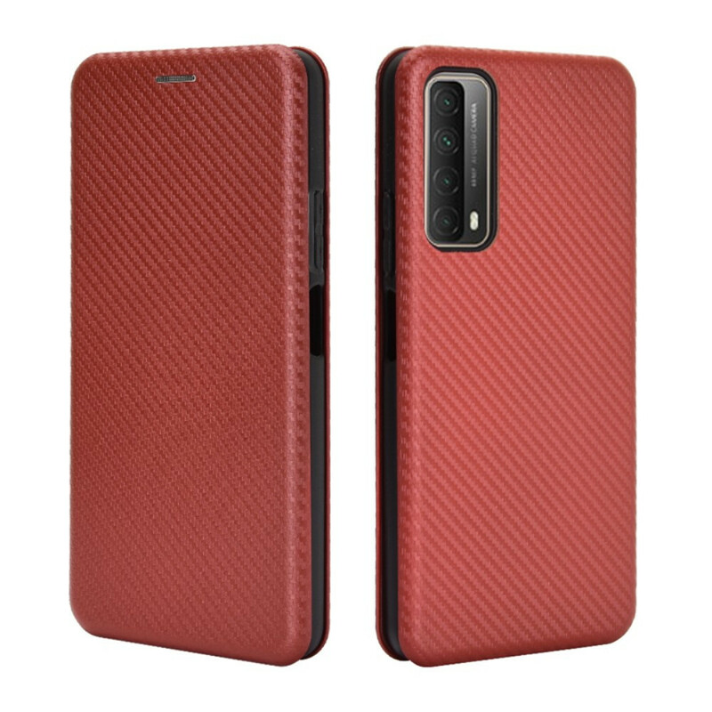 Flip Cover Huawei P Smart 2021 Fibre Carbone