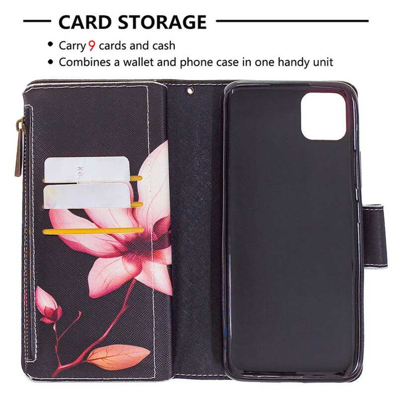 Housse Realme C11 Poche Zippée Fleur