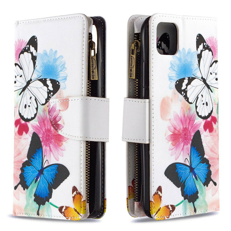 Housse Realme C11 Poche Zippée Fleur