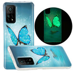 Coque Xiaomi Mi 10T / 10T Pro Papillon Bleu Fluorescente