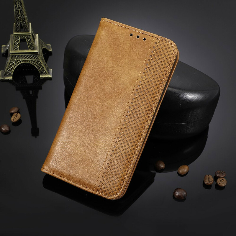 Flip Cover Realme 7 Effet Cuir Vintage Stylisé