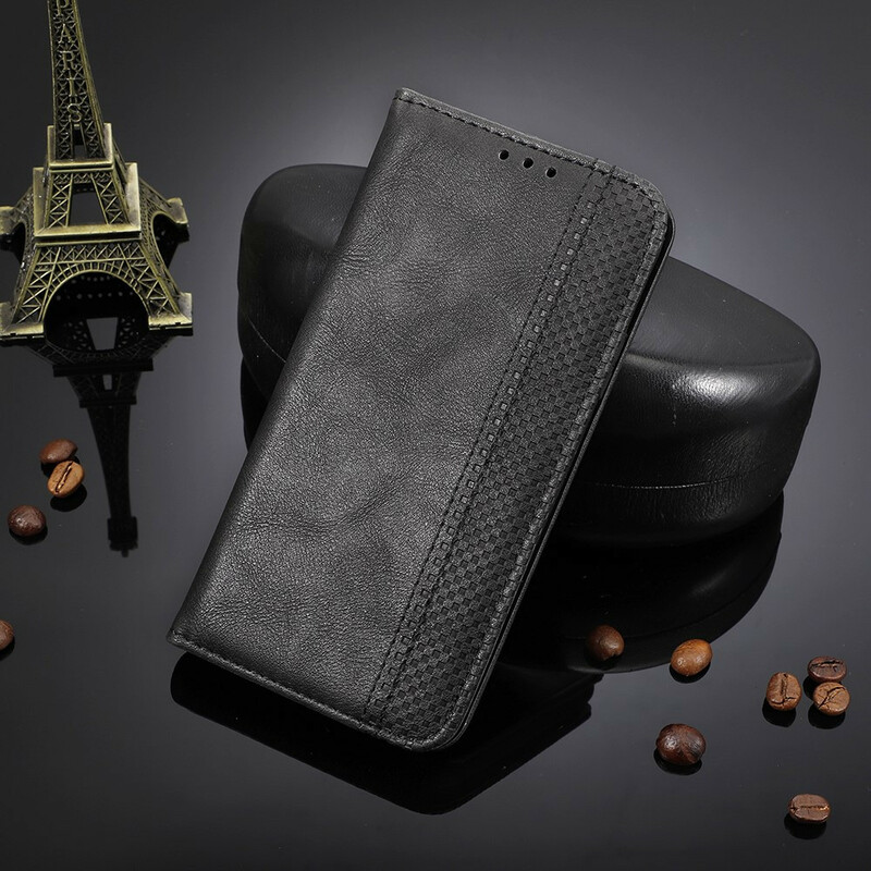 Flip Cover Realme 7 Pro Effet Cuir Vintage Stylisé