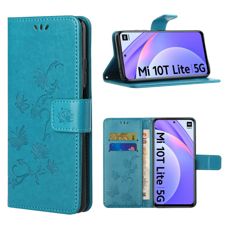 Housse Xiaomi Mi 10T Lite Papillons et Fleurs D'Asie