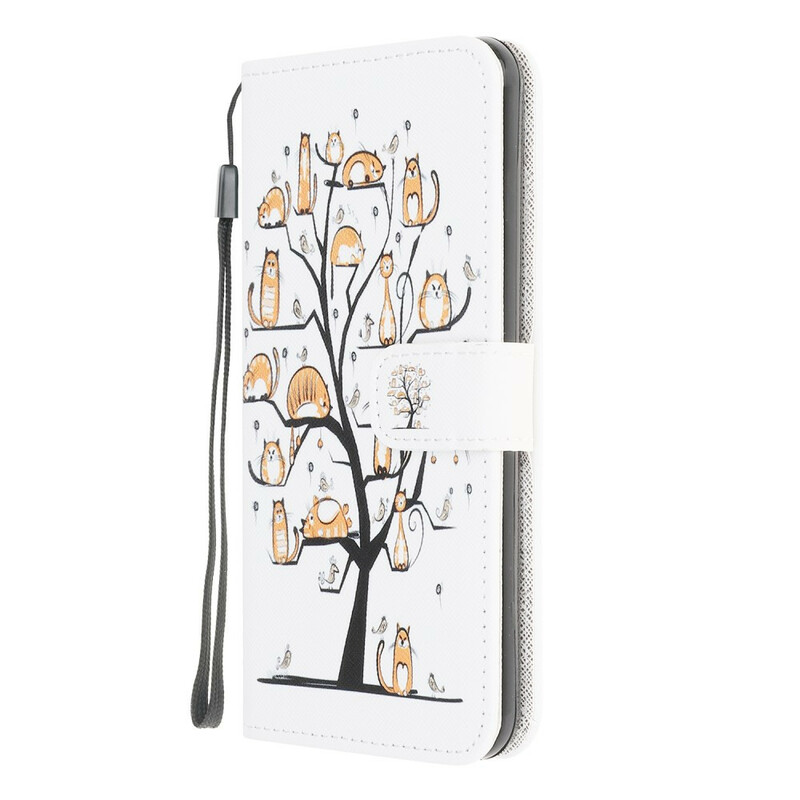 Housse Samsung Galaxy A42 5G Funky Cats à Lanière