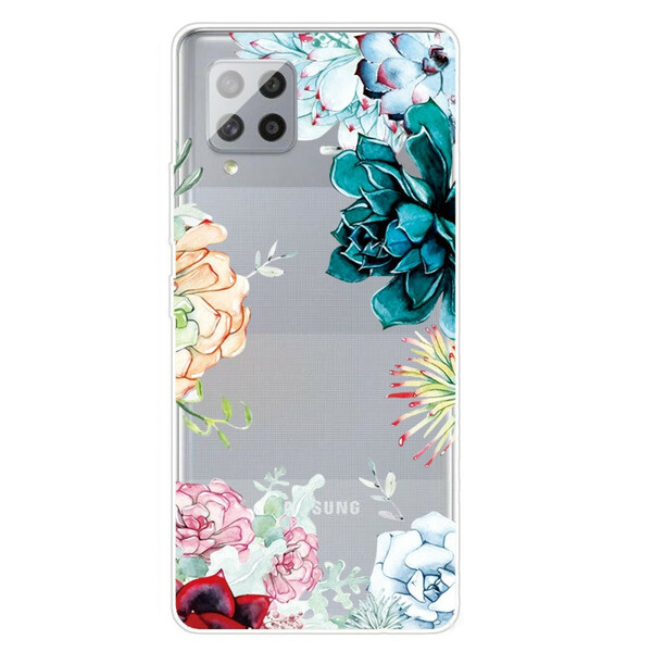 Coque Samsung Galaxy A42 5G Transparente Fleurs Aquarelle