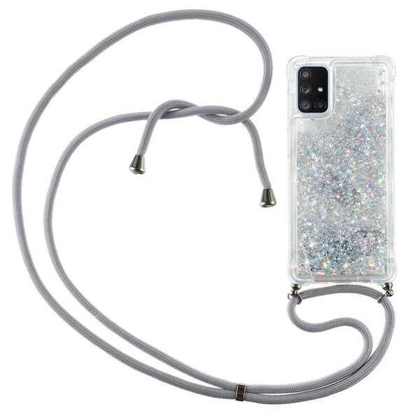 Coque Samsung Galaxy A51 5G Paillettes avec Cordon