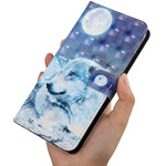 Housse Samsung Galaxy A20s Loup au Claire de Lune