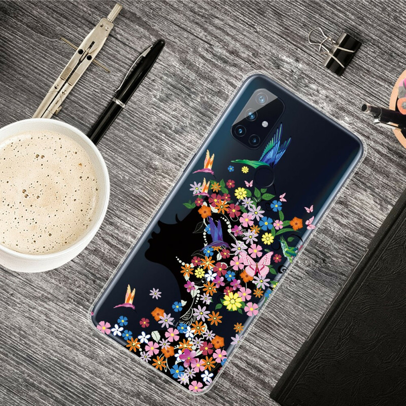 Coque OnePlus Nord N10 Jolie Tête Fleurie