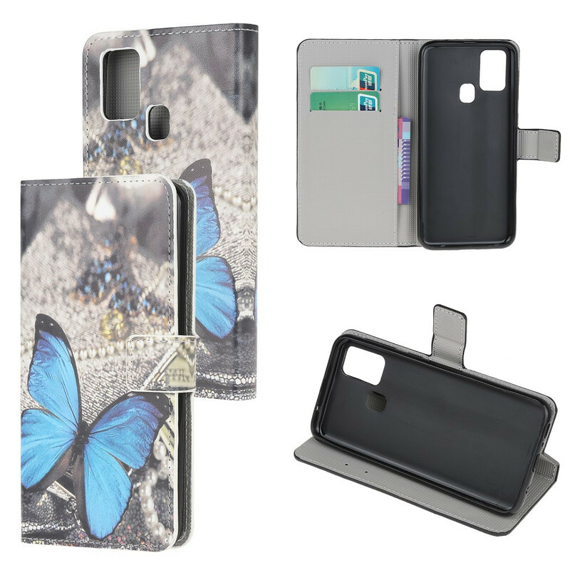 Housse OnePlus Nord N100 Papillon Bleu