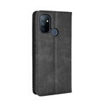 Flip Cover OnePlus Nord N100 Effet Cuir Vintage Stylisé