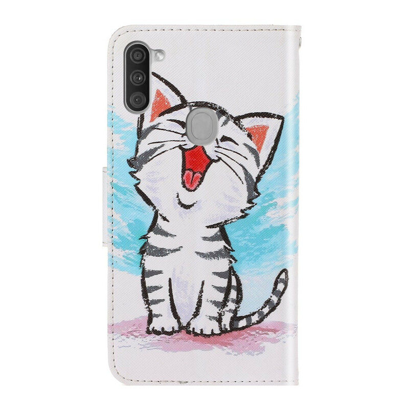 Housse Samsung Galaxy M11 Chaton Couleur à Lanière