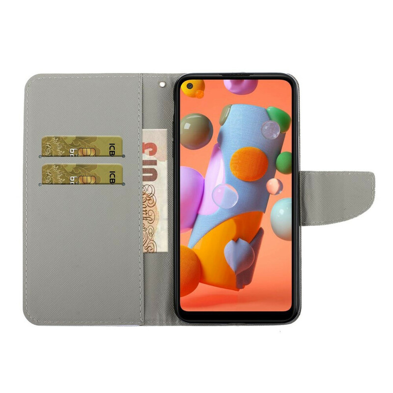 Housse Samsung Galaxy M11 Fleurs Magistrales avec Lanière