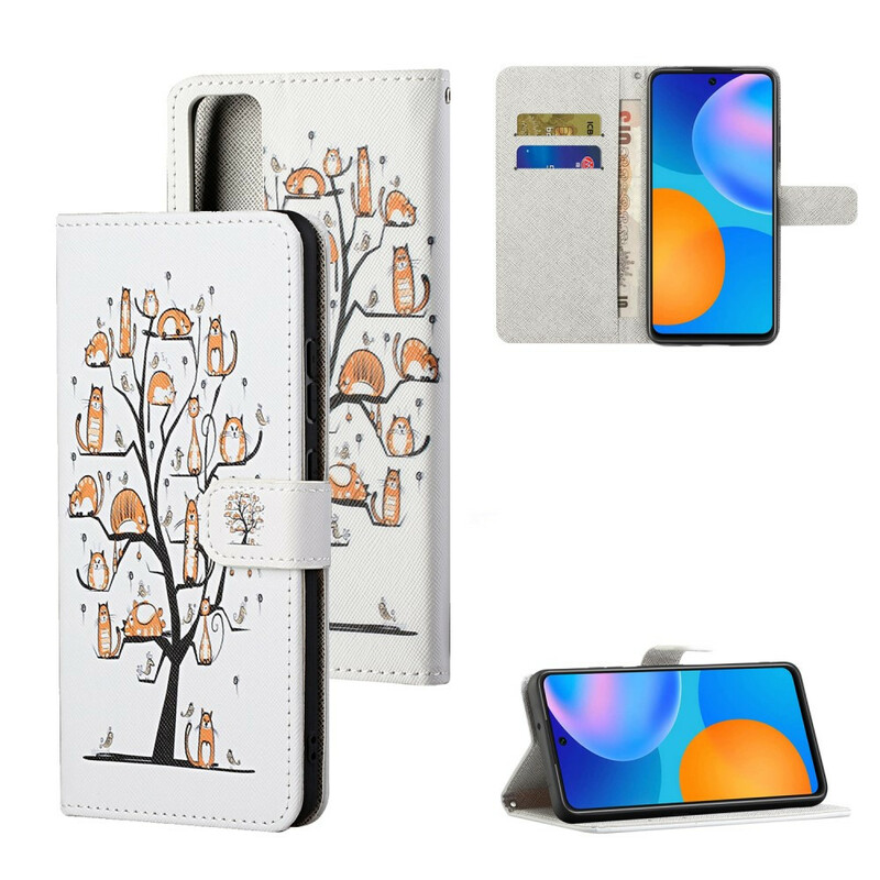 Housse Huawei P Smart 2021 Funky Cats à Lanière