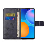 Housse Huawei P Smart 2021 Fleurs à Lanière