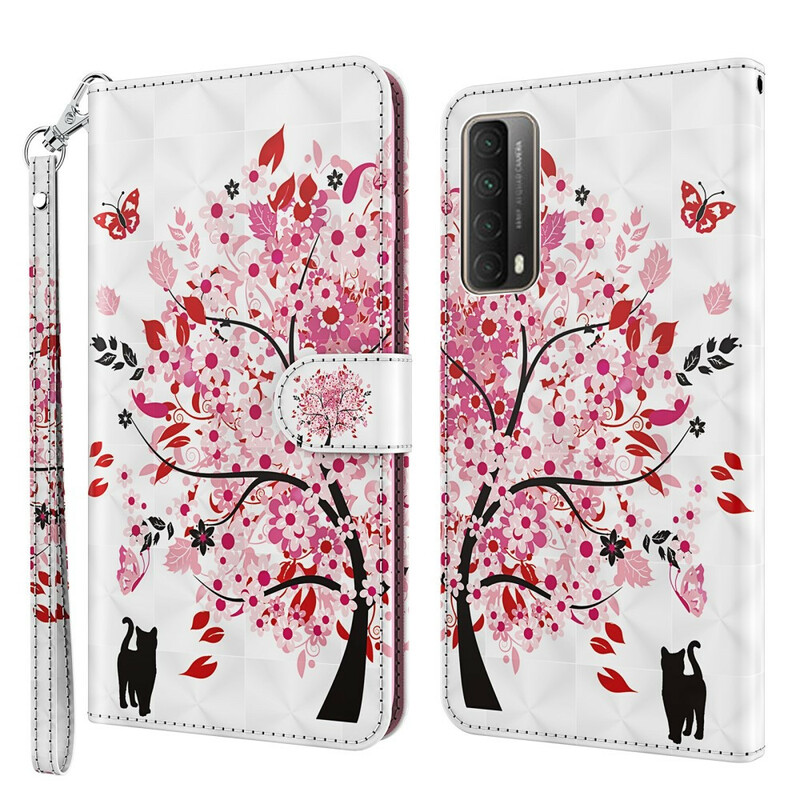 Housse Huawei P Smart 2021 Arbre Rose