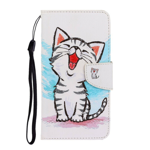 Housse Huawei P Smart 2021 Chaton Couleur à Lanière