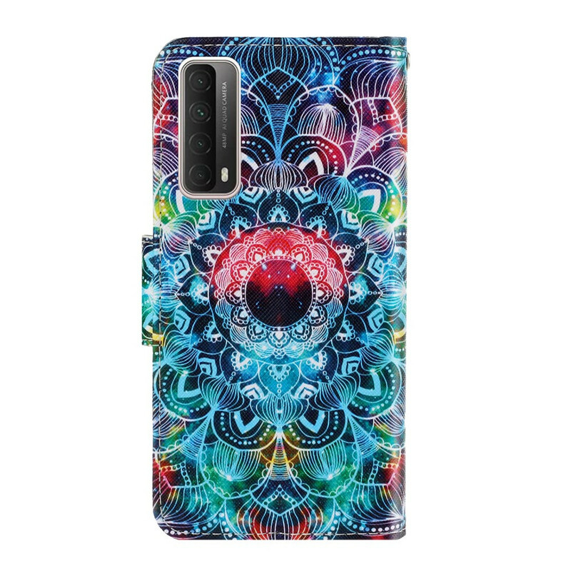 Housse Huawei P Smart 2021 Flashy Mandala à Lanière