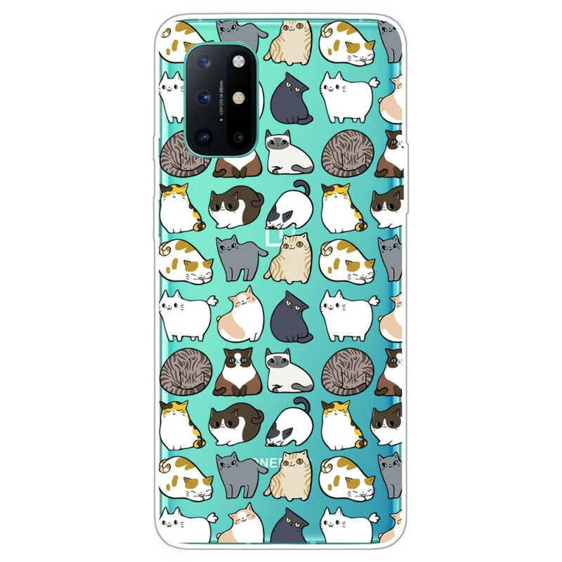 Coque OnePlus 8T Transparente Multiples Chats