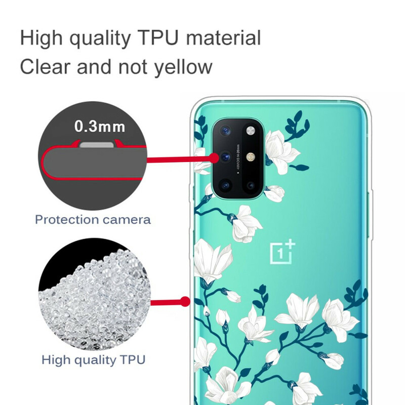 Coque OnePlus 8T Fleurs Blanches