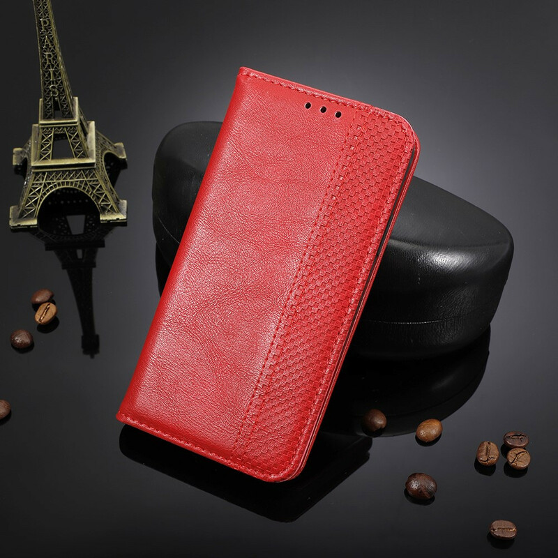 Flip Cover Realme 6 Effet Cuir Vintage Stylisé