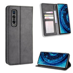 Flip Cover Oppo Find X2 Pro Effet Cuir Vintage Stylisé