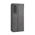 Flip Cover Oppo Find X2 Pro Effet Cuir Vintage Stylisé