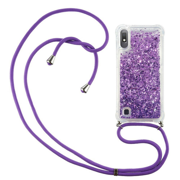 Coque Samsung Galaxy A10 Paillettes avec Cordon