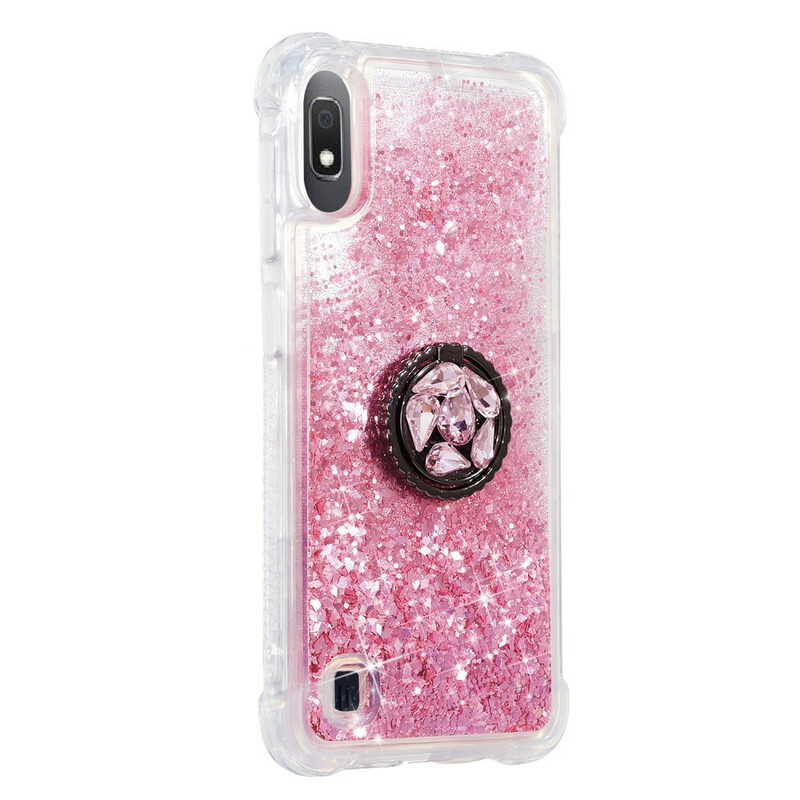 Coque Samsung Galaxy A10 Paillettes Anneau-Support