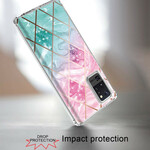 Coque Samsung Galaxy Note 20 Ultra Marbre Paillettes en Carreaux