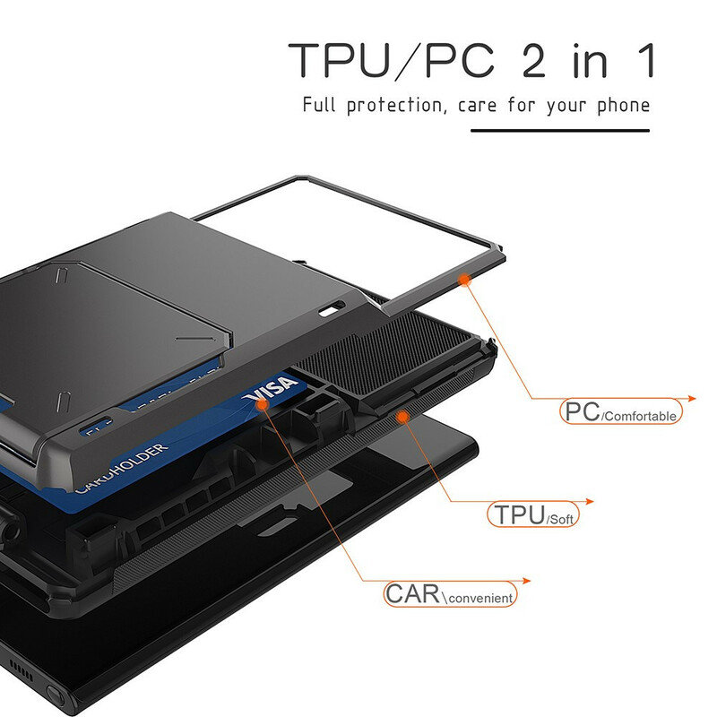 Coque Samsung Galaxy Note 20 Ultra Porte-Carte à Trap et Support