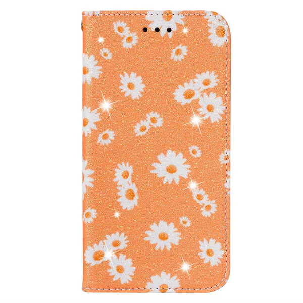 Flip Cover Samsung Galaxy A51 Simili Cuir Marguerites