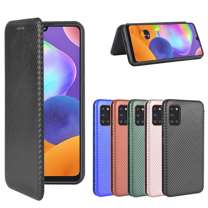 Flip Cover Samsung Galaxy A31 Fibre Carbone