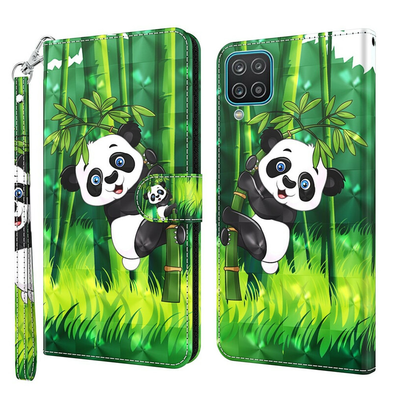 Housse Samsung Galaxy A12 Panda et Bambou