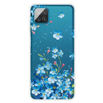 Coque Samsung Galaxy A12 Fleurs Bleues