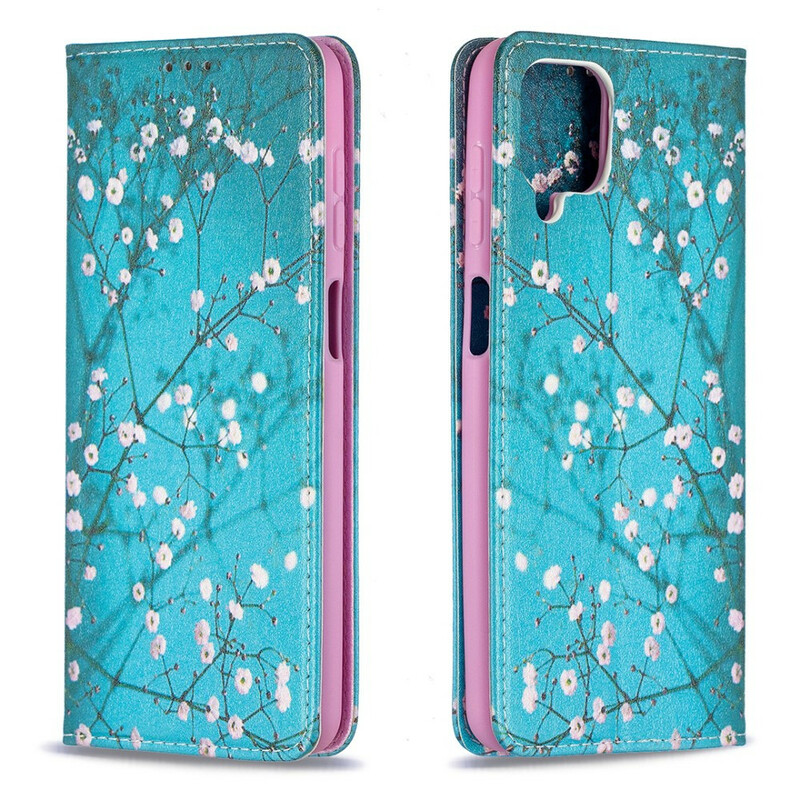 Flip Cover Samsung Galaxy A12 Branches Fleuries