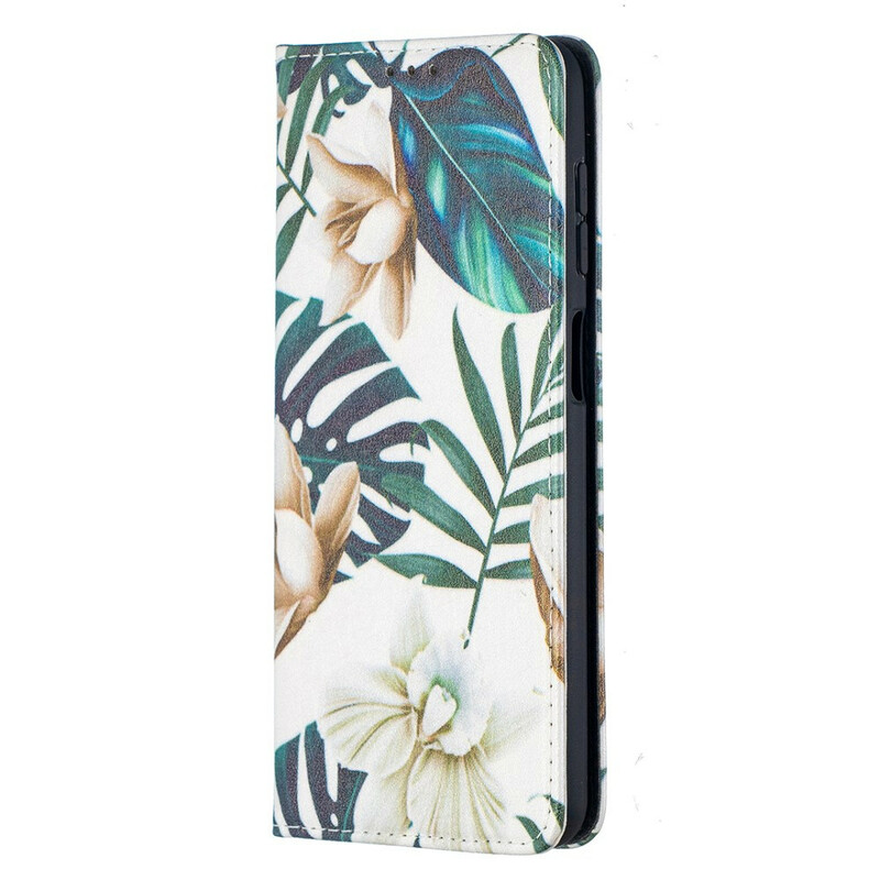 Flip Cover Samsung Galaxy A12 Feuilles