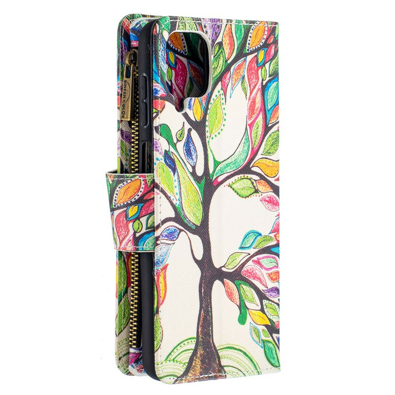 Housse Samsung Galaxy A12 Poche Zippée Arbre