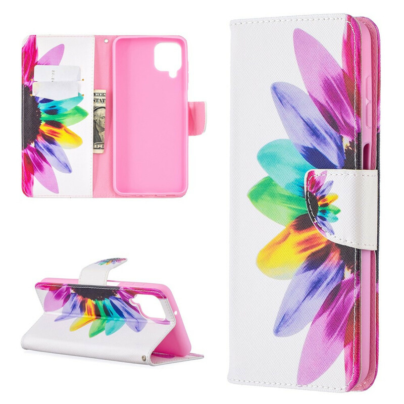 Housse Samsung Galaxy A12 Fleur Aquarelle