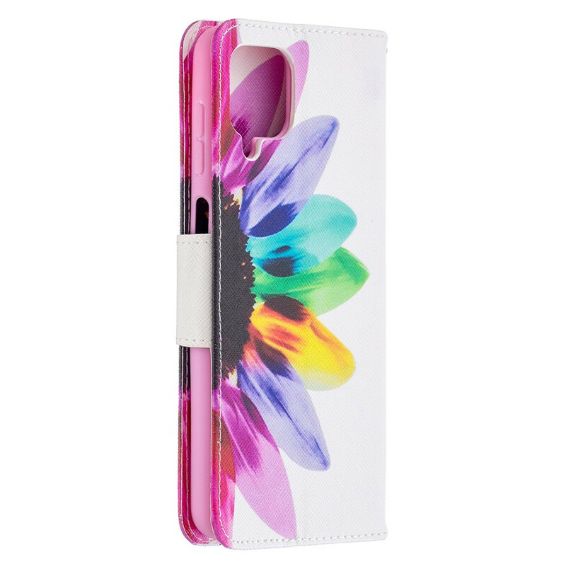 Housse Samsung Galaxy A12 Fleur Aquarelle