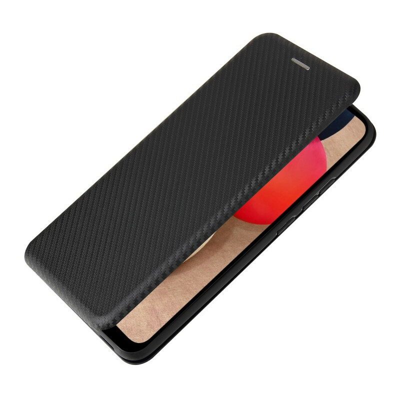 Flip Cover Samsung Galaxy A02s Fibre Carbone