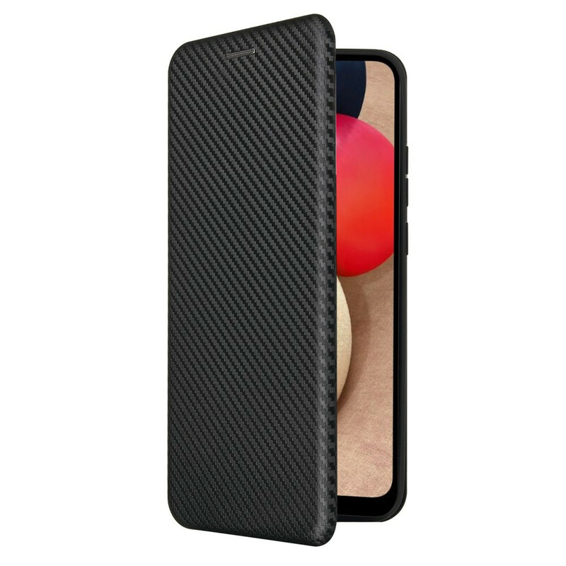 Flip Cover Samsung Galaxy A02s Fibre Carbone