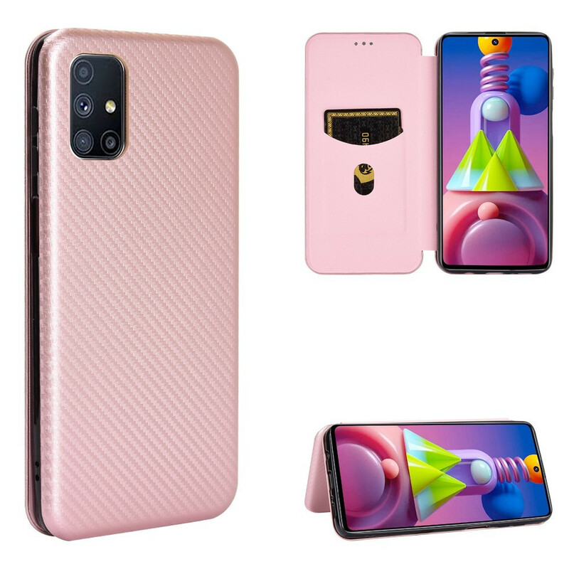 Flip Cover Samsung Galaxy M51 Fibre Carbone